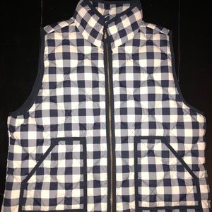 Blue Checkered J Crew Vest
